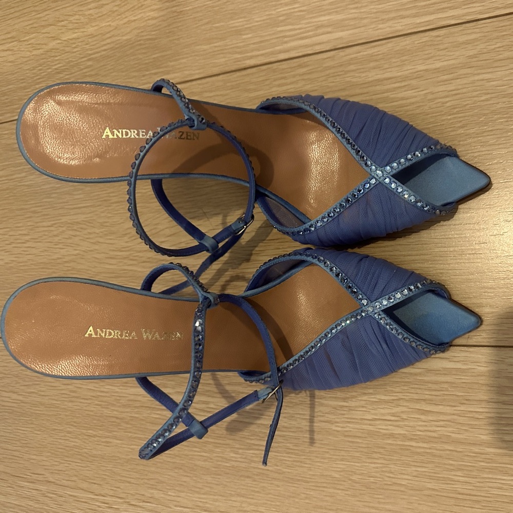 Blue Andrea Wazen Katie Sling 105 Heels